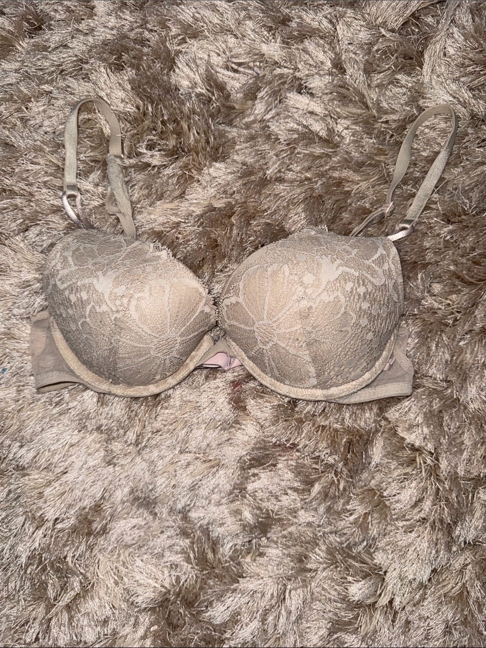 Victoria's Secret Beige Lace Push-Up Bra - Light Taupe